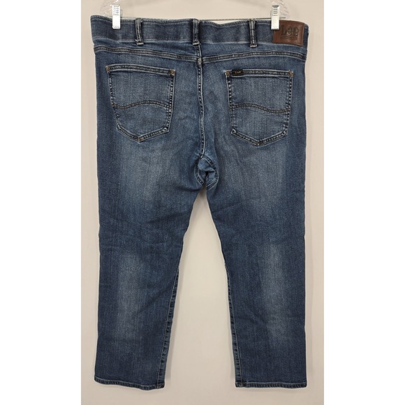 Lee Extreme Motion Jeans‎ Men's 38x27 Straight Fit Tapered Leg Stretch Med Wash - Picture 2 of 6